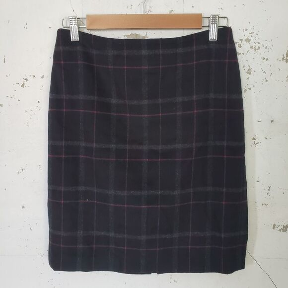 TALBOTS Women's Academia Career Wool Blend Midi Skirt Teacher Gray Pink 2 - Picture 3 of 9